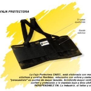 FAJA PROTECTORA (CINTURON DE FUERZA) TALLA S, MARCA CABEL, MODELO 03-0601-0103-01-S