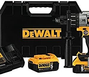 KIT DE TALADRO PERCUTOR/ATORNILLADOR INALAMBRICIO 1/2", 300W, MARCA DEWALT, MODELO DCD996P2: 2 BAT 5AH + CARG + ESTUCHE