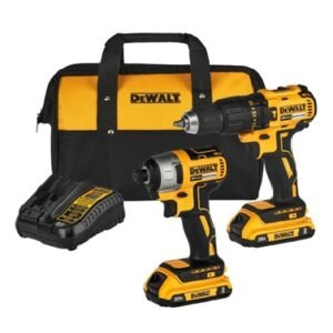 KIT DE TALADRO PERCUTOR DE 1/2" + ATORNILLADOR DE IMPACTO 20V, MARCA DEWALT, MODELO DCK276D2-B3: 2 BAT 2AH + CARG + BOLSO