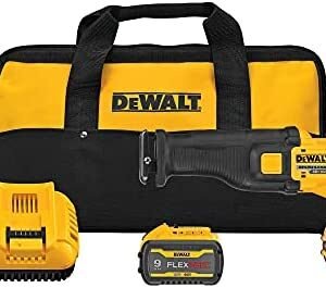 KIT DE SIERRA RECIPROCA INALAMBRICA 60V, 1800W, MARCA DEWALT, MODELO DSC389X2: 2 BAT 9 AH + CARGADOR + BOLSO