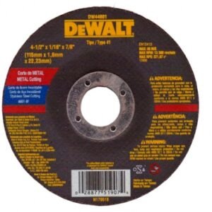 DISCO PARA CORTE DE METAL DE 4-1/2" X 1/16" X 7/8", MARCA DEWALT, MODELO DW44601