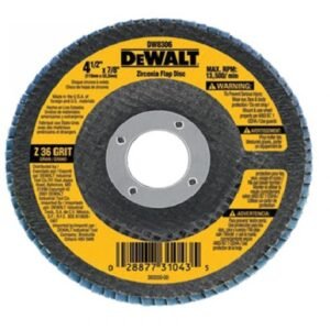 DISCO PARA LIJAR DE ZIRCONIO DE 4-1/2"X7/8", GRANO 80, PARA ACERO INOXIDABLE, MARCA DEWALT, MODELO DW8309-AR (BR)