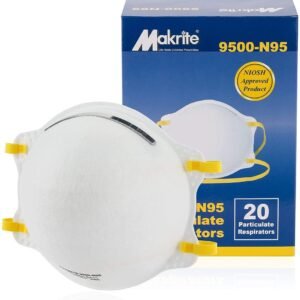 MASCARILLA N95, MARCA MAKRITE, MODELO 9500, CAJA DE 20 UNIDADES