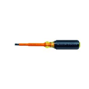 DESTORNILLADOR AISLADO 1000V PLANO, DE 1/4", DE 4", MARCA KLEIN TOOLS, MODELO 602-4-INS