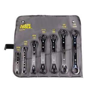 JUEGO DE LLAVES COMBINADAS DE ESTRIAS CON TRINQUETE, DE 7 PIEZAS, DE 1/4" A 7/8", MARCA KLEIN TOOLS, MODELO 68222