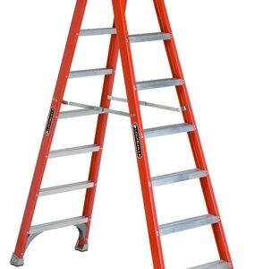 ESCALERA TIPO A DE 8 PIES, DOBLE PASO, FIBRA DE VIDRIO, 300 LB, MARCA LOUISVILLE