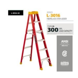 ESCALERA TIPO A DE 10 PIES, FIBRA DE VIDRIO, 300 LB. MARCA LOUISVILLE
