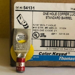TERMINAL DE UN OJO P/C #8 AL Y CU CON AGUJERO DE 5/8", MODELO 54131, MARCA THOMAS & BETTS