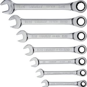 JUEGO DE LLAVES COMBINADAS CON TRINQUETE, DE 6 PIEZAS, DE 3/8" A 3/4", MARCA STANLEY, MODELO 94-542W