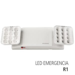 LAMPARA DE EMERGENCIA LED R1, 2X1.6W, 140 LUMEN, 6500K, 120-277V, 25000 HRS, 90 MIN, MARCA SYLVANIA, MODELO P23342-39