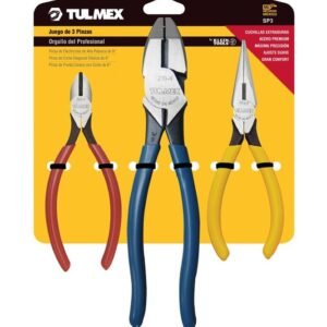 JUEGO DE TENAZAS PARA ELECTRICISTA DE 3 PIEZAS, MARCA TULMEX, MODELO SP3/TMX0002